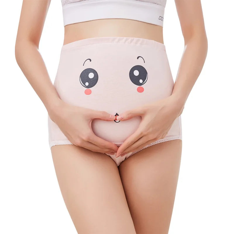 1Pcs Maternity Underwear Cotton Panty Clothes For Pregnant Women Pregnancy Brief High Waist Maternity Panties Intimates Cute